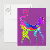 CAT mit STARS POSTCARD Postkarte (Vorne/Hinten)