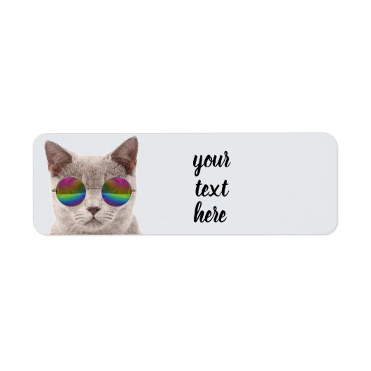 CAT mit SUNGLASSEN-Rücksendeadressen-Aufklebern (Vorne)