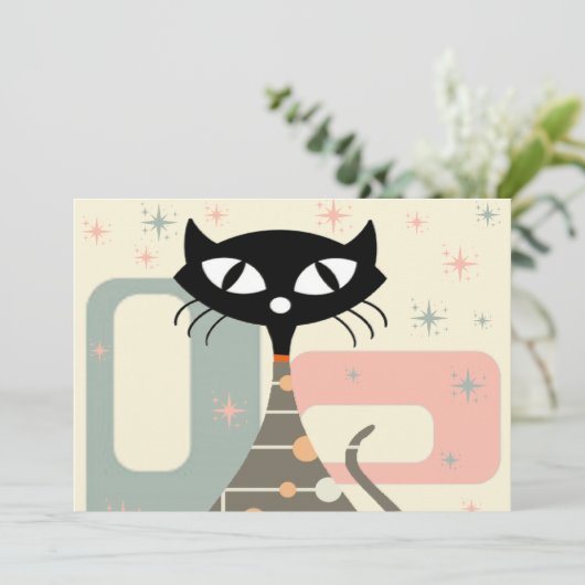 Cat Mitte des Jahrhunderts Moderne Ankündigung (Stehend Vorderseite)