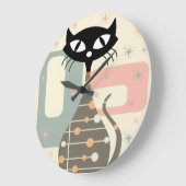 Cat Mitte des Jahrhunderts Moderne Große Wanduhr (Winkel)