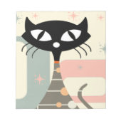 Cat Mitte des Jahrhunderts Moderne Notizblock (Vorderseite)