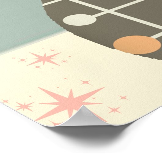 Cat Mitte des Jahrhunderts Moderne Poster (Ecke)