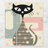 Cat Mitte des Jahrhunderts Moderne Weinetikett (Einzelnes Label)