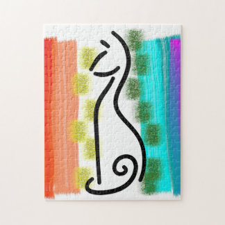 Cat Mitte des Jahrhunderts Puzzle