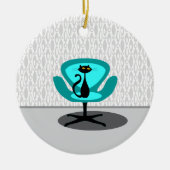 Cat - Mitte Jahrhundert modern Keramik Ornament (Vorne)