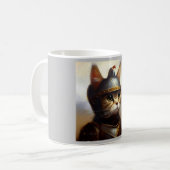 Cat Mittelalterlicher Ritter Kaffeetasse (Vorderseite Links)
