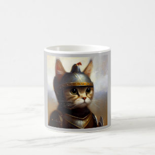 Cat Mittelalterlicher Ritter Kaffeetasse