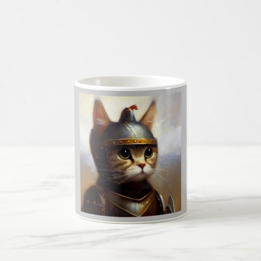 Cat Mittelalterlicher Ritter Kaffeetasse (Mittel)
