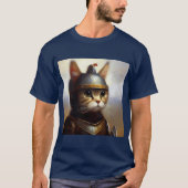 Cat Mittelalterlicher Ritter T-Shirt (Vorderseite)