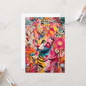 Cat Mixed Mixed Paper Collage Greeting Card Karte (Vorderseite/Rückseite Beispiel)