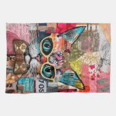 Cat Mixed Mixed Paper Collage Kitchen Towel Geschirrtuch (Horizontal)