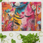 Cat Mixed Mixed Paper Collage Kitchen Towel Geschirrtuch (Gefaltet)