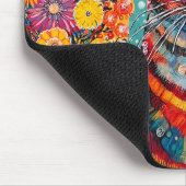 Cat Mixed Mixed Paper Collage Mousepad (Ecke)