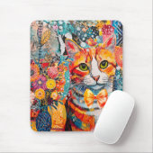 Cat Mixed Mixed Paper Collage Mousepad (Mit Mouse)