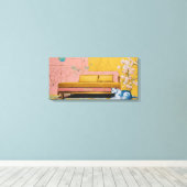Cat Modern Colorful Wrapped Art Canvas Print Leinwanddruck (Insitu (Holzboden))