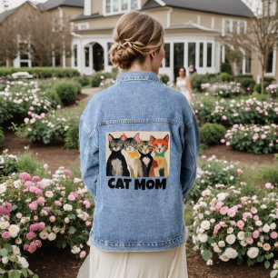CAT MOM ART DENIM JEAN JACKE