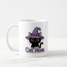 Cat Mom Black Cat Witch Hat Cute Coffee Mug Cat Lo Kaffeetasse
