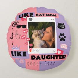 Cat Mom Cat Dad Round Pillow Gift For Cat Lovers Rundes Kissen