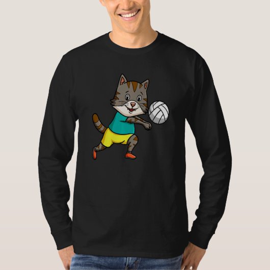 Cat Mom Cat Dad Volleyball Coach Spiker Kitten T-Shirt (Vorderseite)