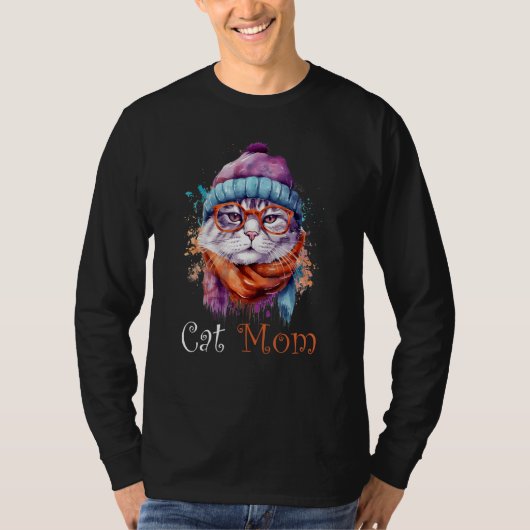 Cat Mom Cat Mother s Day Mom Women Mothers T-Shirt (Vorderseite)