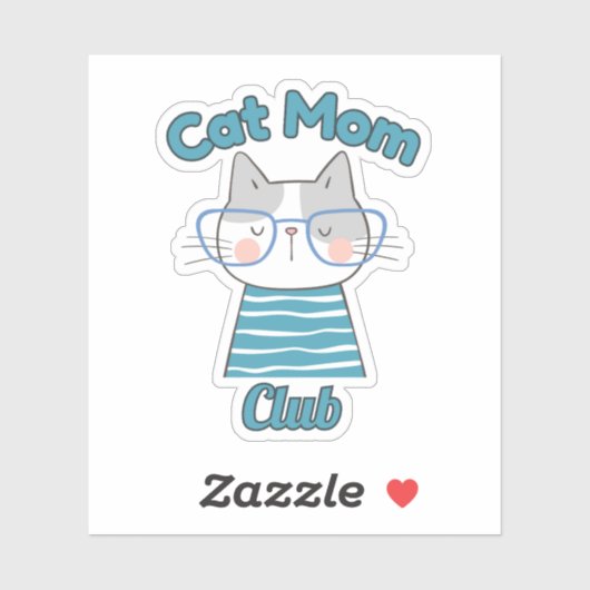 Cat Mom Club – Funny Cat Lover Gift for Pet Parent Aufkleber (Blatt)