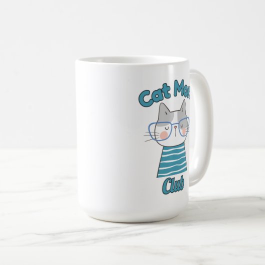 Cat Mom Club – Funny Feline Lover for Pet Parents Kaffeetasse (VorderseiteRechts)