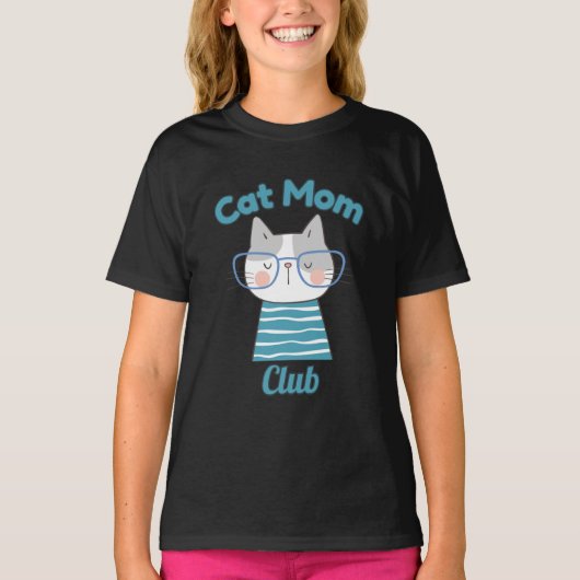 Cat Mom Club – Funny Feline Lover for Pet Parents T-Shirt (Vorderseite)
