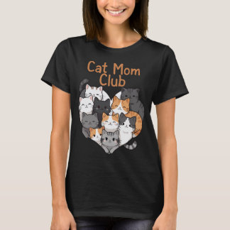 Cat Mom Club - Süße Mehrkatzen-Herz-Illustration T-Shirt