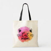 Cat mom colorful cute cat face tragetasche (Rückseite)