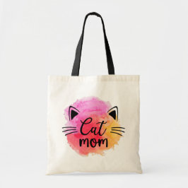 Cat mom colorful cute cat face  tragetasche