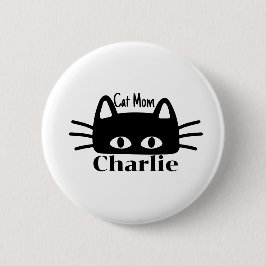 Cat mom custom cat name button
