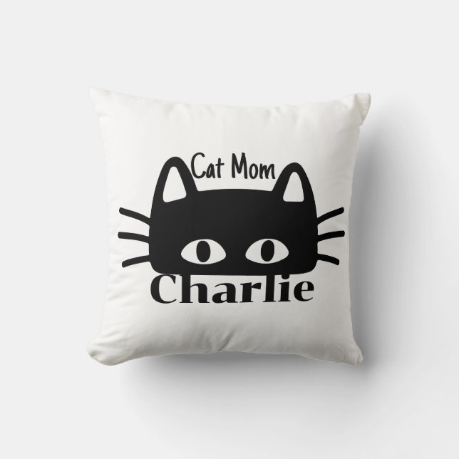 Cat mom custom cat name kissen (Vorderseite)