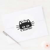 Cat mom custom cat name runder aufkleber (Umschlag)