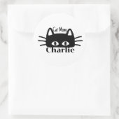 Cat mom custom cat name runder aufkleber (Tasche)