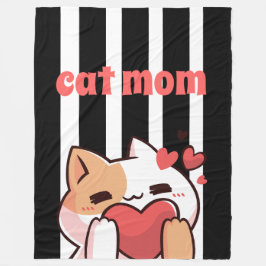 Cat mom custom Fleece Blanket