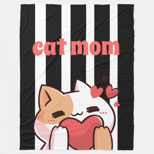 Cat mom custom Fleece Blanket (Vorderseite)