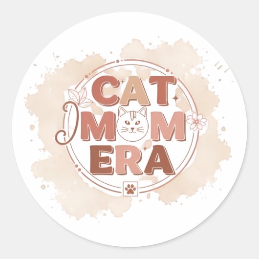 Cat Mom Era Trendy Sticker (Vorderseite)