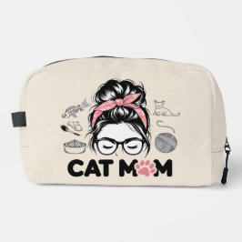 "Cat Mom" Funny Cute Cat Lover Women Dopp Kit Waschbeutel