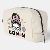 "Cat Mom" Funny Cute Cat Lover Women Dopp Kit Waschbeutel (Rechte Ecke)