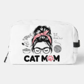 "Cat Mom" Funny Cute Cat Lover Women Dopp Kit Waschbeutel (Rückseite)