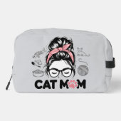 "Cat Mom" Funny Cute Cat Lover Women Dopp Kit Waschbeutel (Rückseite)