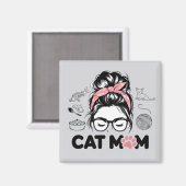 "Cat Mom" Funny Cute Cat Lover Women Magnet (Vorderseite/Rückseite)