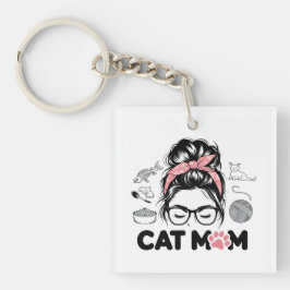 "Cat Mom" Funny Cute Cat Lover Women Schlüsselanhänger