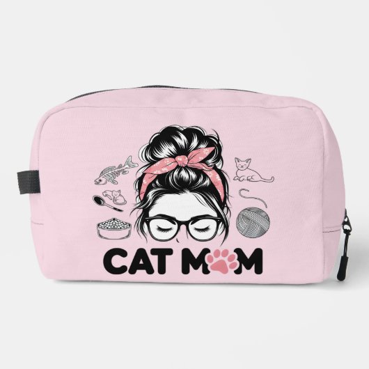 "Cat Mom" Funny Cute Cat Lover Women Waschbeutel (Vorderseite)