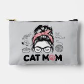 "Cat Mom" Funny Cute Cat Lover Women Zubehörtasche (Vorderseite)