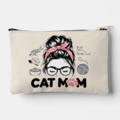 "Cat Mom" Funny Cute Cat Lover Women Zubehörtasche (Rückseite)