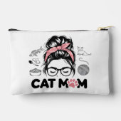 "Cat Mom" Funny Cute Cat Lover Women Zubehörtasche (Rückseite)
