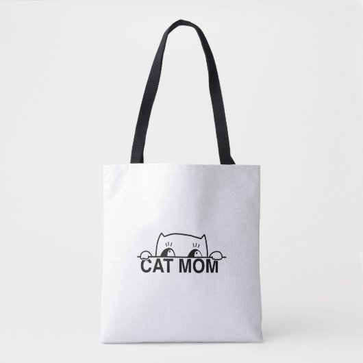 Cat Mom Funny Modern Typography Minimalist Tasche (Vorderseite)