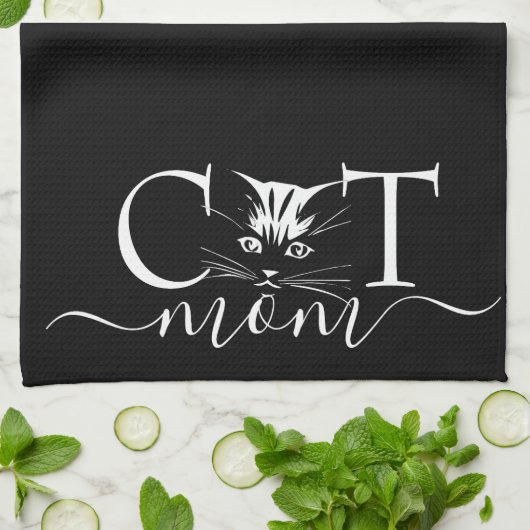 Cat Mom Geschirrtuch (Gefaltet)