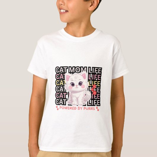 Cat Mom Life funny T-Shirt (Vorderseite)